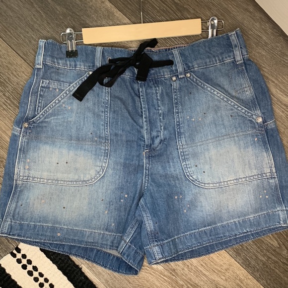 WE THE FREE SECOND CHANCE PULL ON SHORTS tie waist button fly denim shorts - Picture 4 of 7